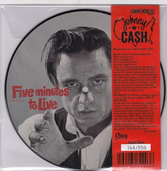 JOHNNY CASH - Five Minutes To Live 7" Pic Disc 2nd Hand